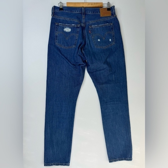 Levi’s 501 Button Fly Short Skinny Distressed Jeans Womens 28 X 28 - Picture 4 of 15